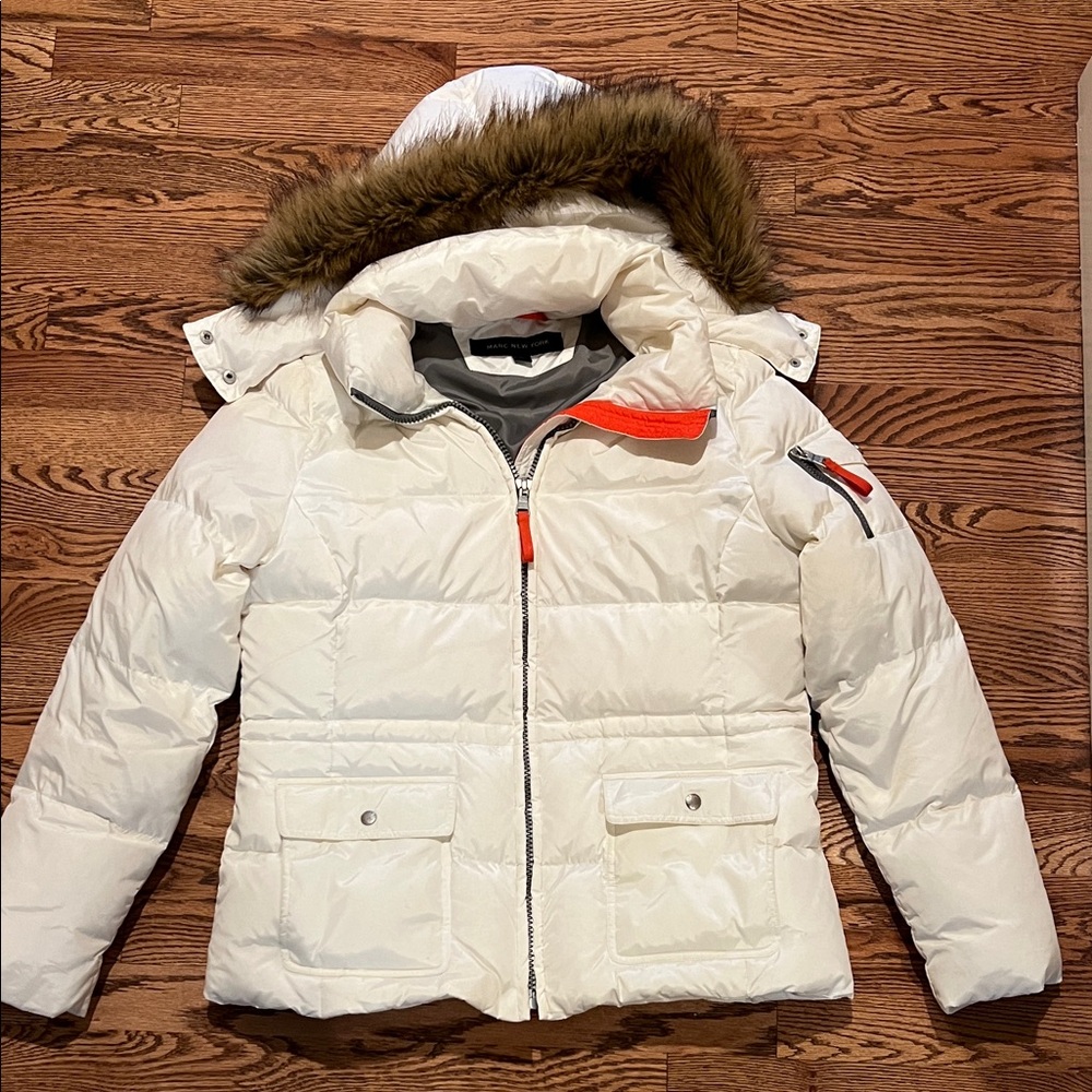 Marc New York Women’s M Puffer Jacket with Faux Fur Hood